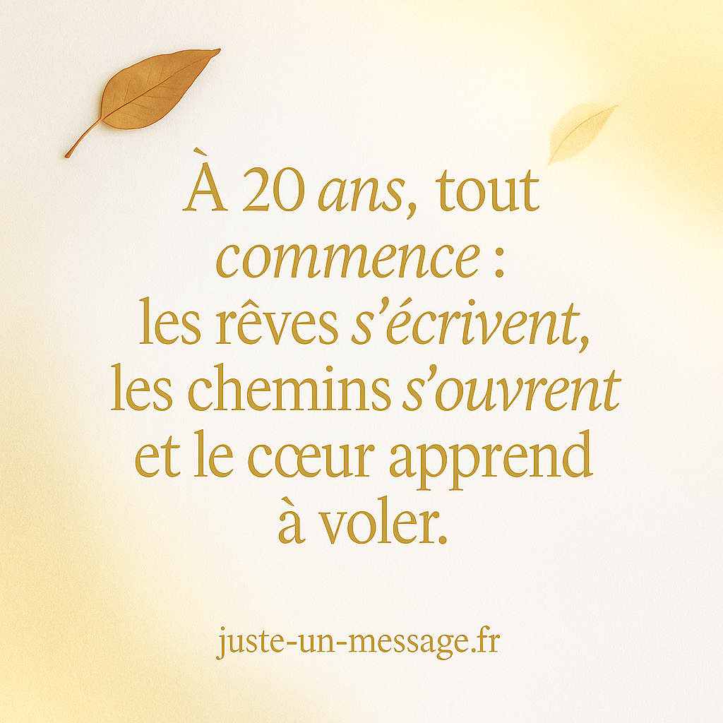 Citation inspirante pour les 20 ans