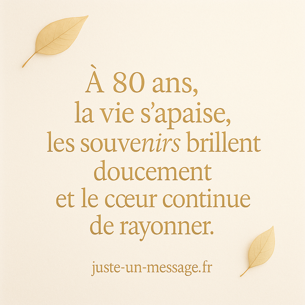 Citation douce pour un anniversaire 80 ans