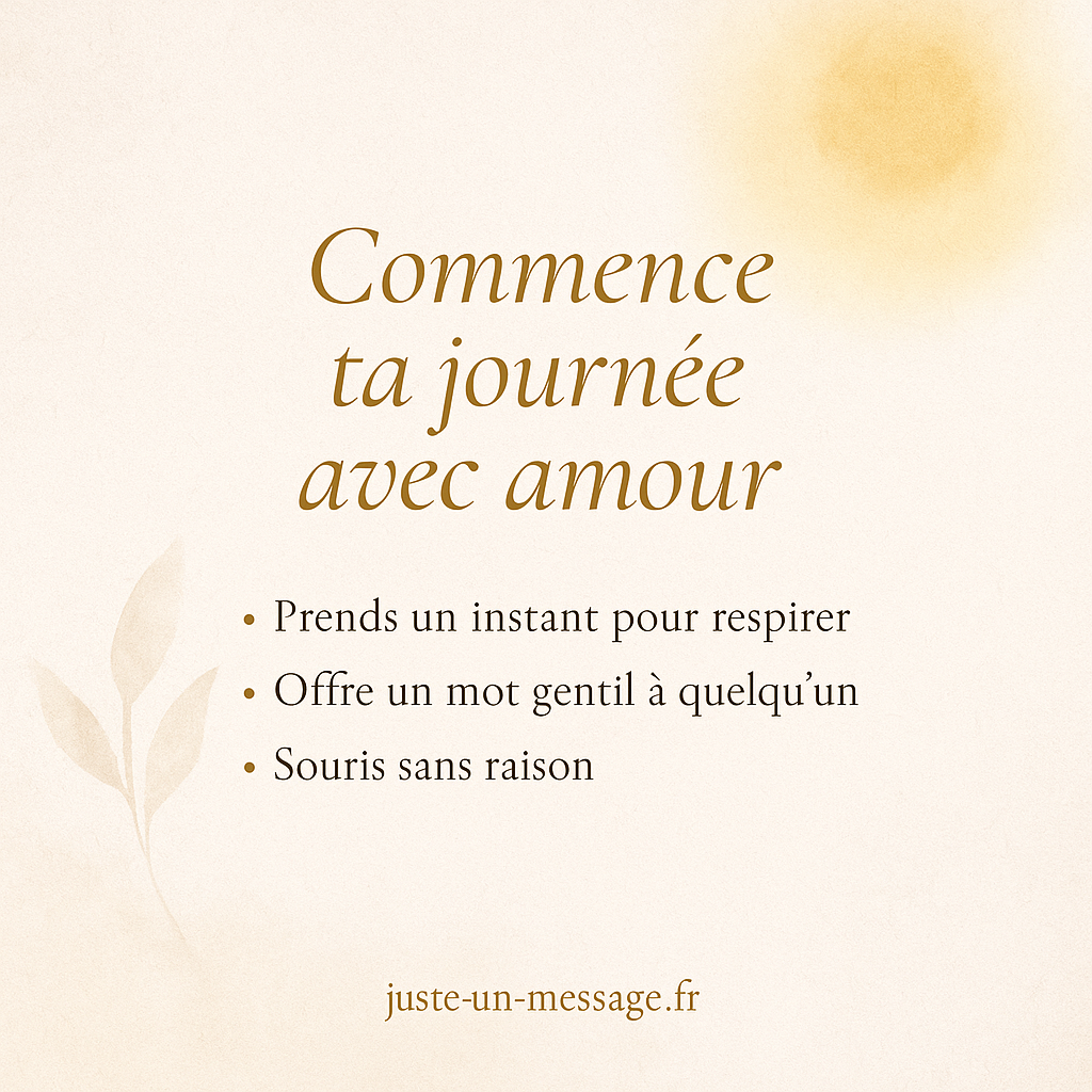 Trois gestes du matin pour adoucir ta journée