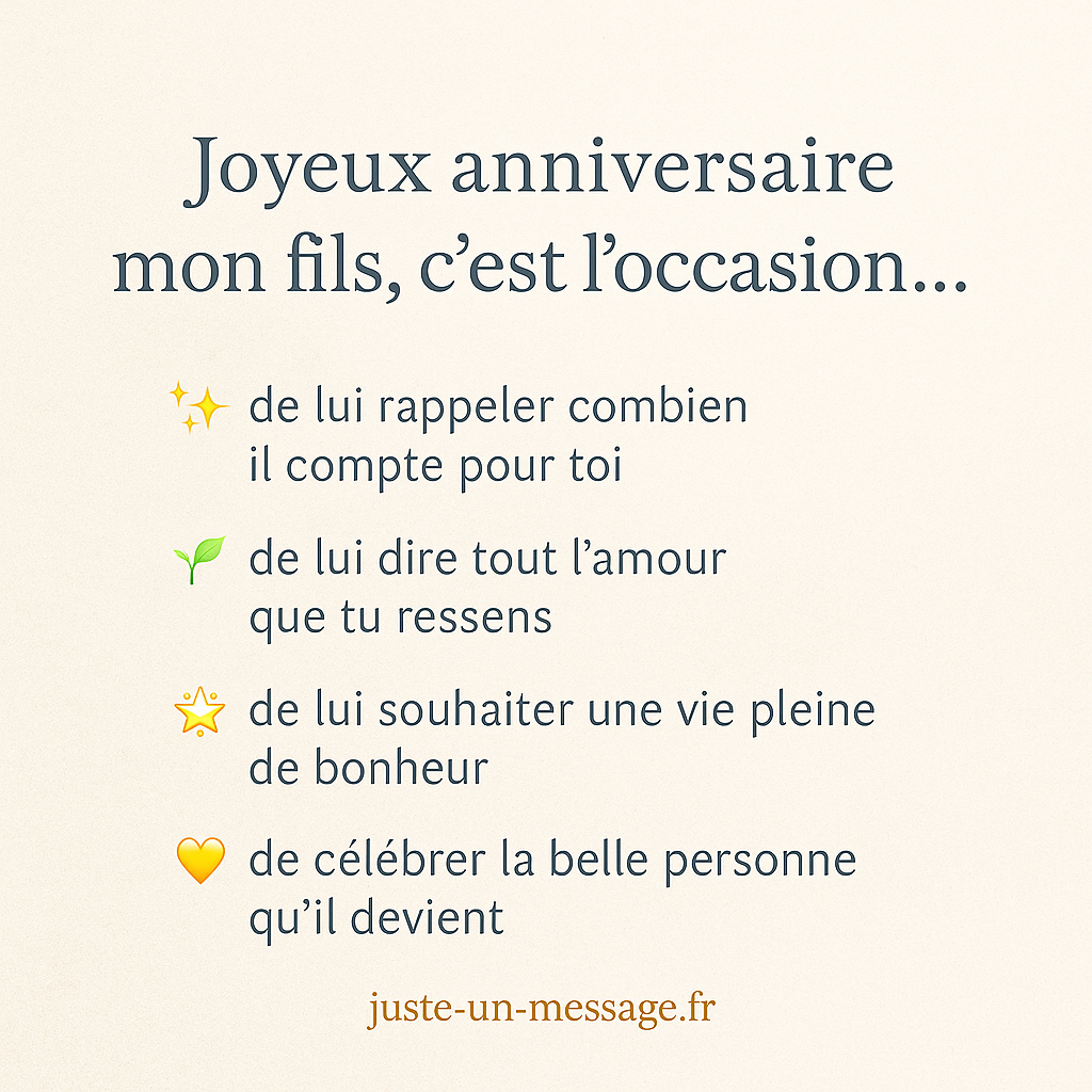 Idée de message d’anniversaire pour son fils – 4 belles attentions