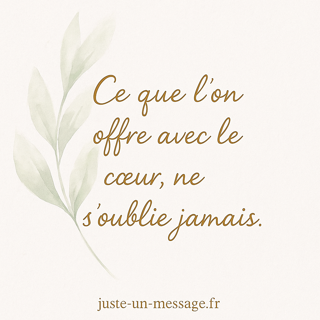 Offrir avec le cœur
