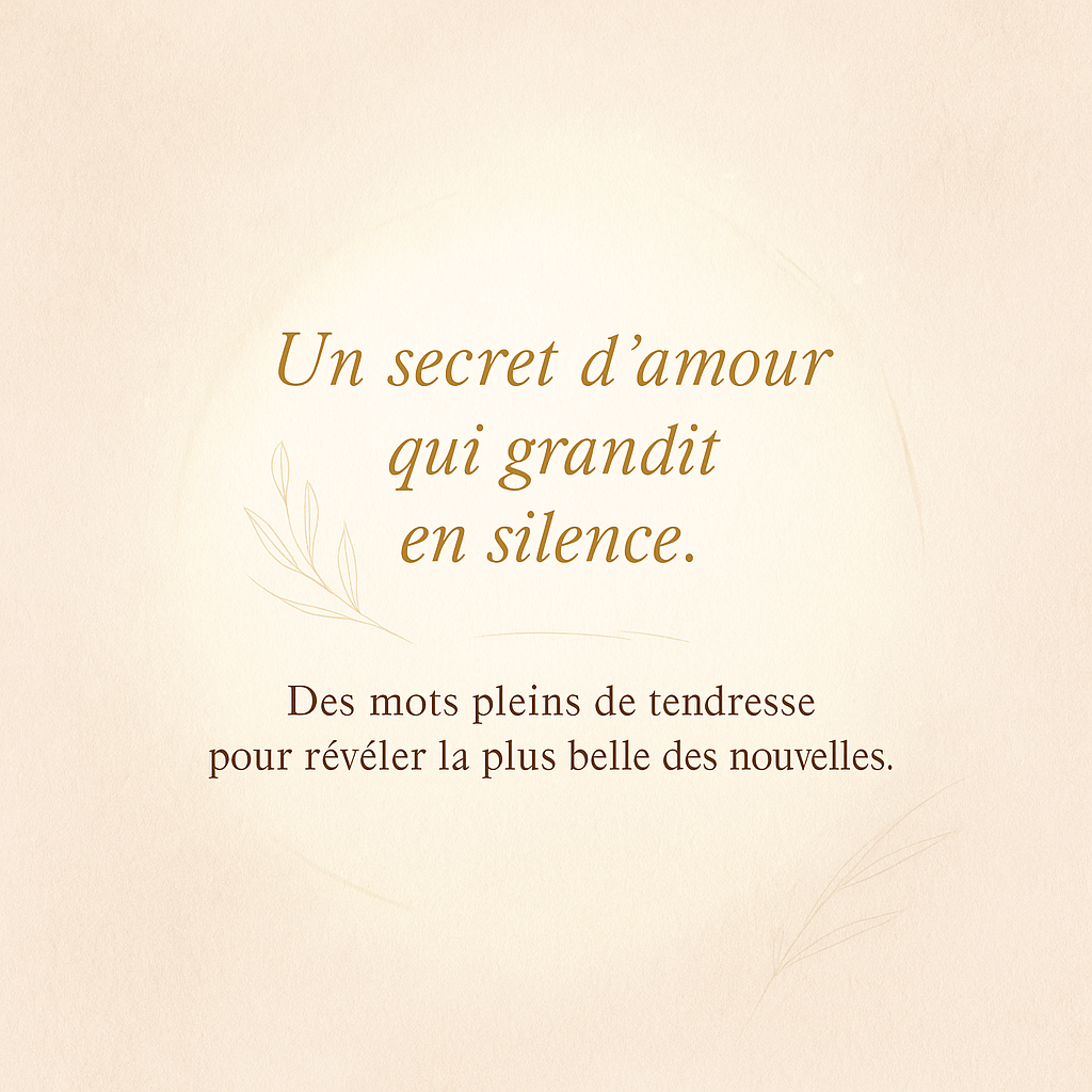 Un secret d’amour qui grandit en silence — message poétique pour révéler une belle nouvelle