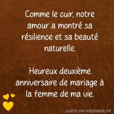 Exemple texte 2 ans mariage